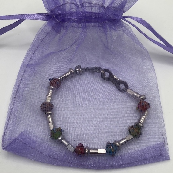 BICYCLE 🚴 Parts Bracelet with Colored Beads and Lobster Clasp 7” long - Picture 7 of 8